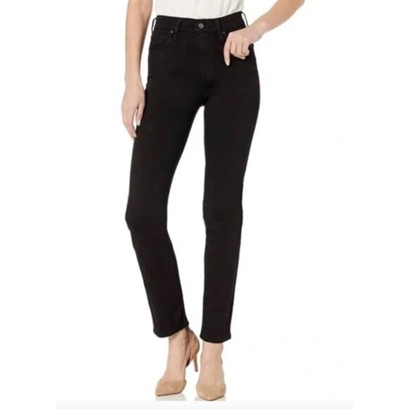 Levis Jeans Womens 8 Black Classic Straight Stretch Denim Mid Rise Pants - Picture 3 of 12